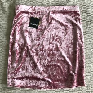 Velvet magenta forever 21 mini skirt